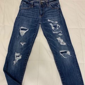 American eagle patched ripped jegging  size 0